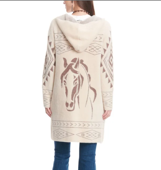 Fanny Cream Aztec & Horse Head Long Sweater Cardigan – Wildfire