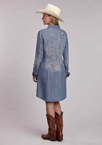 Stetson Embroidered Denim Shirt Dress – Wildfire Mercantile
