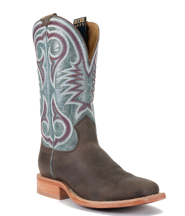 NEW HYER BOOTS men\'s codell boot in chocolate/denim 13 main image 3