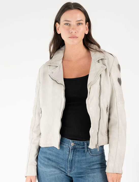 Mauritius Leather ★ Reo Heart Moto Jacket Mauritius Leather Women's Reo Heart Leather Moto Jacket